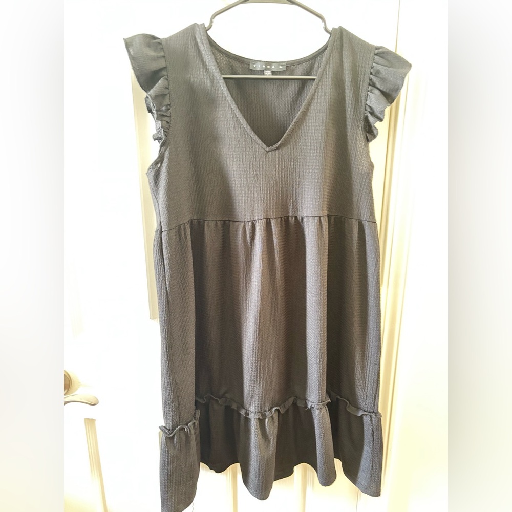 Tiana b mini dress with ruffle sleeves in black size s